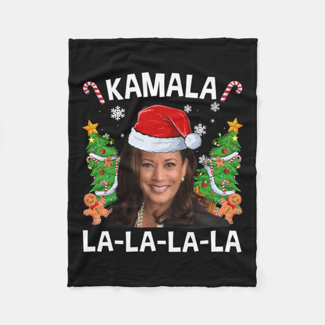 Funny Kamala Harris 2024 Christmas Comma La Men Wo Fleece Blanket (Front)