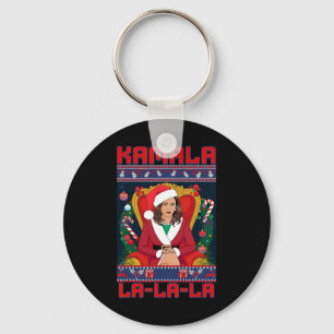 Funny Kamala Harris 2024 Christmas Comma La Men Wo Key Ring