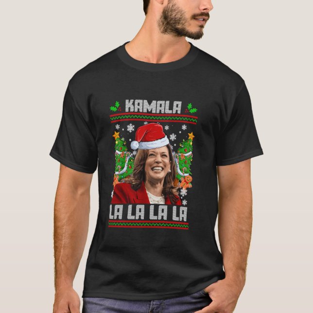 Funny Kamala Harris 2024 Christmas Comma La Men Wo T-Shirt (Front)