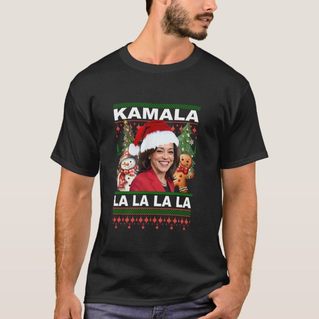 Funny Kamala Harris 2024 Christmas Comma La Men Wo T-Shirt (Front)
