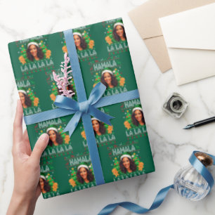 Funny Kamala Harris 2024 Christmas Green Wrapping Paper