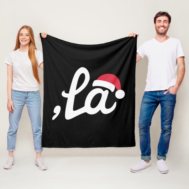 Funny Kamala Harris 2024 Comma La Christmas Fleece Blanket (In Situ)