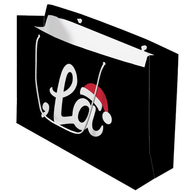 Funny Kamala Harris 2024 Comma La Christmas Large Gift Bag (Front Angled)