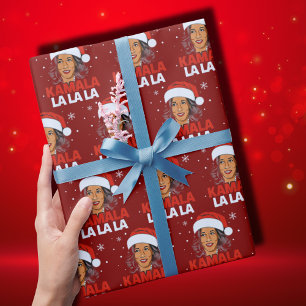 Funny Kamala Harris 2024 Comma La Christmas Wrapping Paper