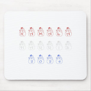 Funny Kamala Harris 2024 Merry Christmas Lettering Mouse Mat