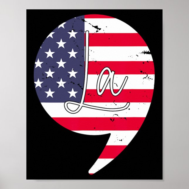 Funny Kamala Harris 2024 President Comma La Americ Poster (Front)