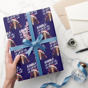 Funny Kamala Harris Christmas Holiday Kamala-la-la Wrapping Paper