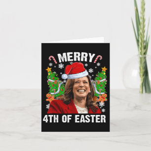 Funny Kamala Harris Christmas Santa Hat Merry 4th  Card
