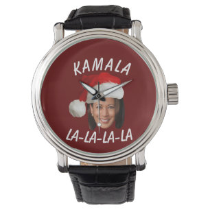 Funny Kamala Harris Face Santa Hat Christmas  Watch