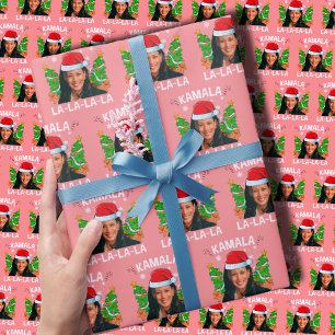 Funny Kamala Harris Pink Christmas  Wrapping Paper