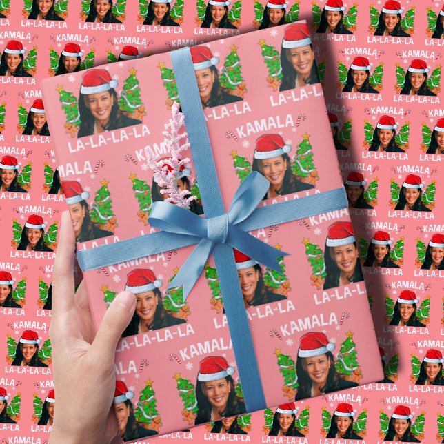 Funny Kamala Harris Pink Christmas  Wrapping Paper (Creator Uploaded)