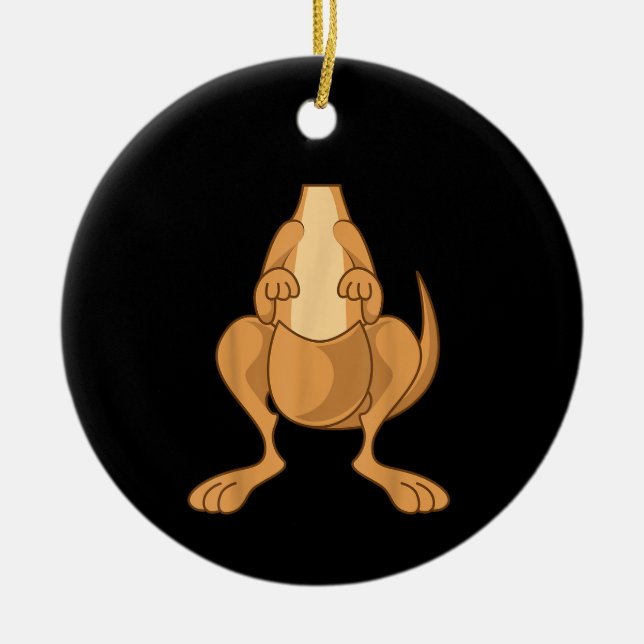 Funny Kangaroo Costume Funny Halloween Easy DIY Ceramic Tree Decoration (Front)