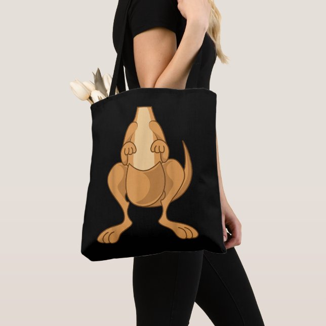 Funny Kangaroo Costume Funny Halloween Easy DIY Tote Bag (Close Up)