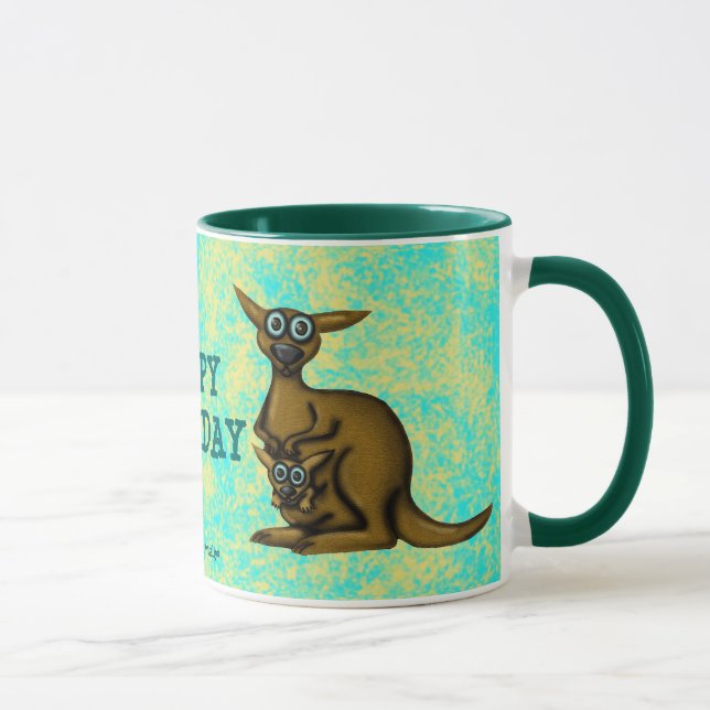 Funny kangaroo happy birthday mug (Right)