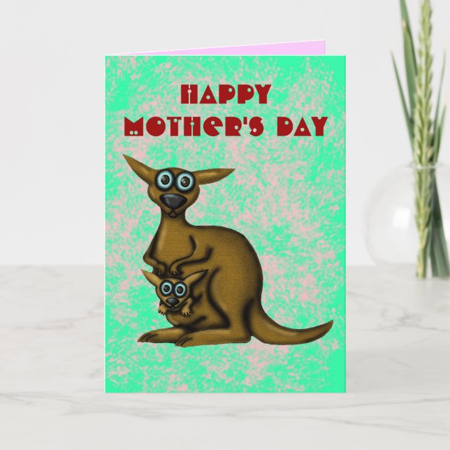 Funny kangaroo happy mother's day card (Front)