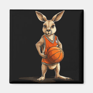 Funny Kangaroo With Basketball Costume For Man And Magnet