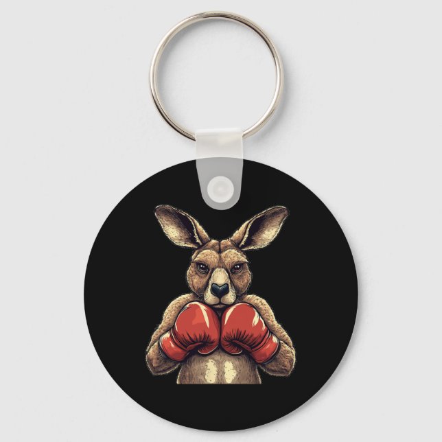 Funny Kangaroo With Gloves For A Comedy Punch  Key Ring (Front)