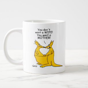 Funny Kangaroos Cartoon Large Coffee Mug