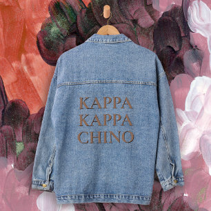 Funny Kappa Kappa Chino Coffee Lover Denim Jacket
