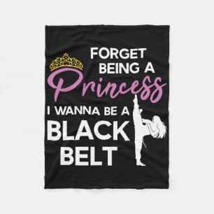 Funny Karate Black Belt Saying For Taekwondo Girl Fleece Blanket