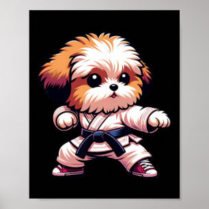 Funny Karate Bolonka Dog Humour Martial Arts Fun F Poster