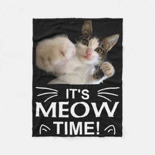 Funny Karate Boxing Cat Meow Time T Shirt Tee Shir Fleece Blanket