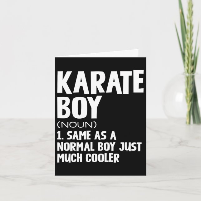 Funny Karate Boys Definition  Card (Front)