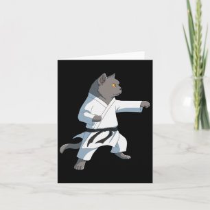 Funny Karate British Shorthair Cat Card
