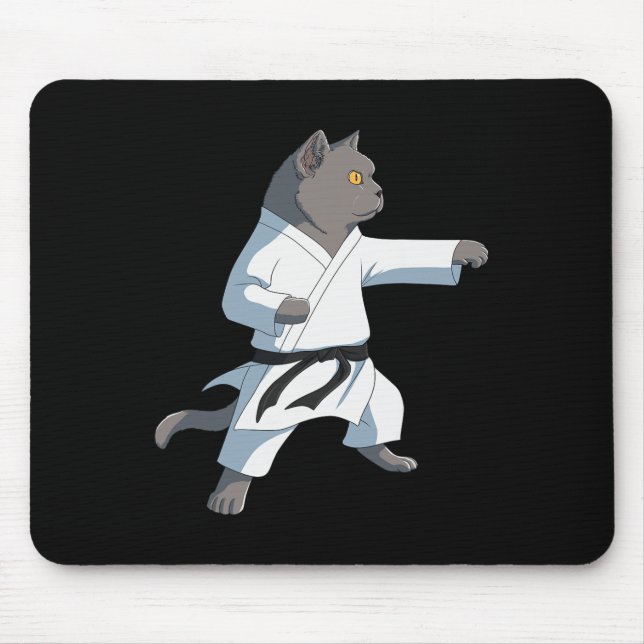 Funny Karate British Shorthair Cat  Mouse Mat (Front)