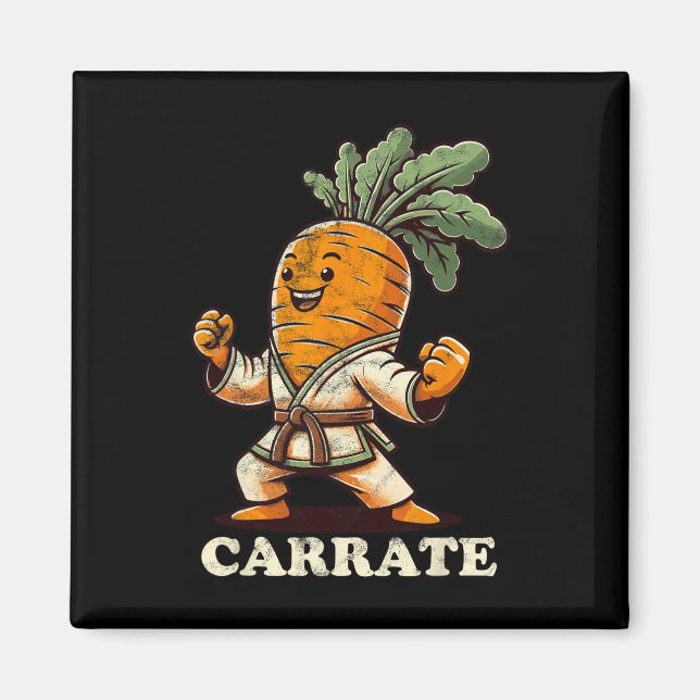 Funny Karate Carrot Carrate Karate Trainer Karate  Magnet (Front)