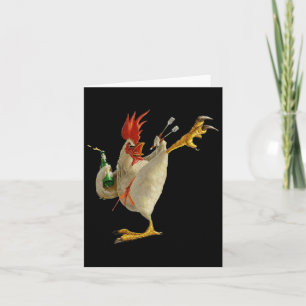 Funny Karate Chicken Action-packed Humour Design Card