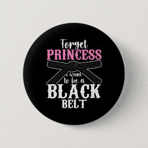Funny Karate Design For Women Girls Black Belt Mar 6 Cm Round Badge