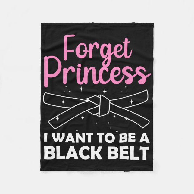 Funny Karate Design For Women Girls Black Belt Mar Fleece Blanket (Front)