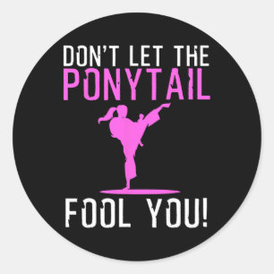 Funny Karate Design For Women Girls Karate Kick Ma Classic Round Sticker
