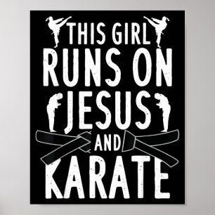 Funny Karate Design for Women Girls Karate Martial Poster