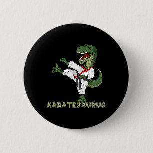 Funny Karate Dinosaur Karatesaurus T-rex Graphic K 6 Cm Round Badge