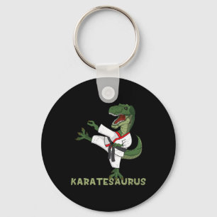 Funny Karate Dinosaur Karatesaurus T-rex Graphic K Key Ring