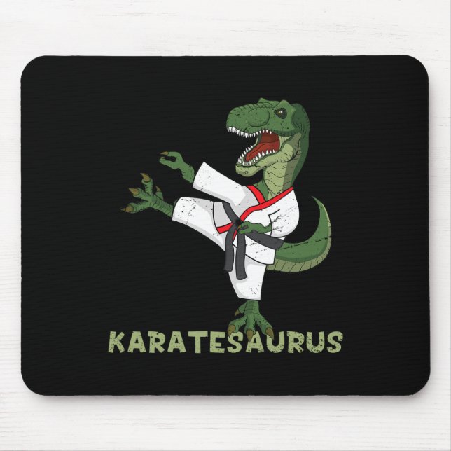 Funny Karate Dinosaur Karatesaurus T-rex Graphic K Mouse Mat (Front)