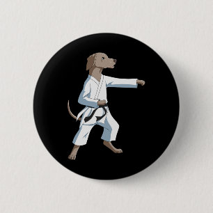 Funny Karate Dog Weimaraner For Men Women Kids  6 Cm Round Badge
