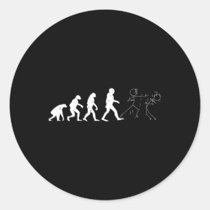 Funny Karate Evolution Karate Stick Figure Classic Round Sticker