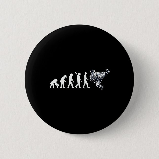 Funny Karate Evolution Martial Arts Lover Karate B 6 Cm Round Badge (Front)