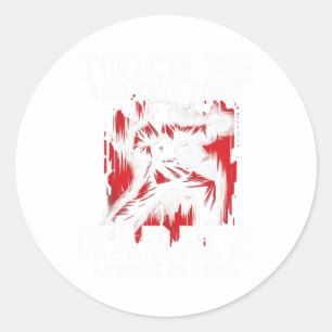 Funny Karate For Men Judo Touch Me First Karate Le Classic Round Sticker
