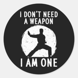 Funny Karate For Men Women Karate Black Belt Marti Classic Round Sticker