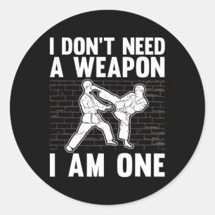 Funny Karate For Men Women Karate Black Belt Marti Classic Round Sticker