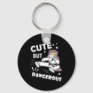Funny Karate Girl Birthday Gift Shirt Cute But Dan Key Ring