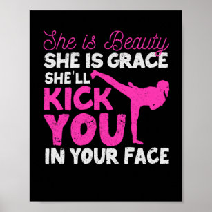 Funny Karate Girl Tae-Kwon Do She Is Beauty Poster
