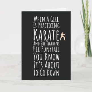 Funny Karate Girls Cards For Her Women Martial Art