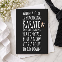 Funny Karate Girls Cards For Her Women Martial Art