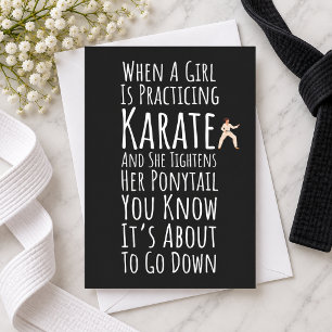 Funny Karate Girls Cards For Her Women Martial Art