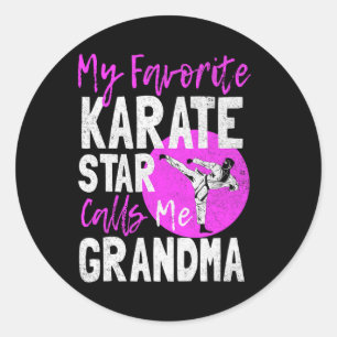 Funny Karate Grandma Shirt Martial Arts Fighting G Classic Round Sticker